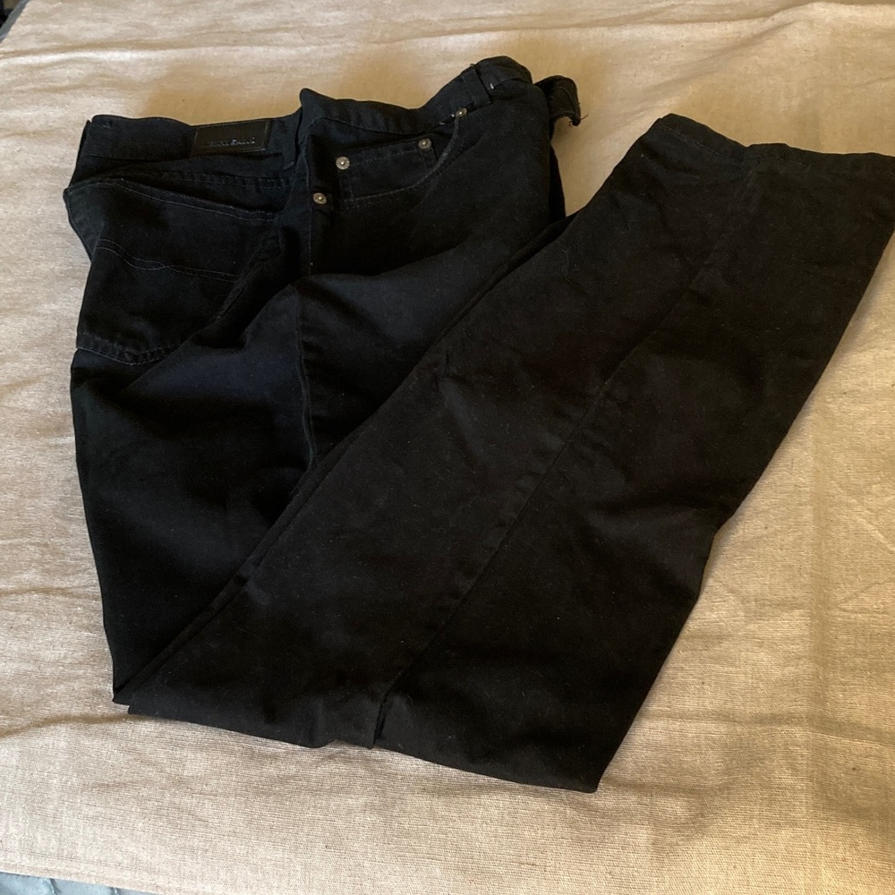 Black sueded cotton 5 pocket jeans